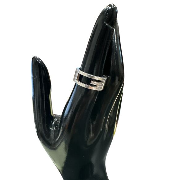 Gucci Wide G Cutout Band Ring Sterling Silver - Picture 1 of 7